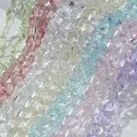 New 10PCS Baroque Iridescent Transparent Glass Beads Loose Spacer Beads For Jewelry Making DIY Bracelet Necklace Accessories