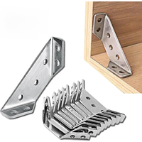 1/10/30/50pcs Thickened Stainless Steel Angle Code 90 Degrees Right Angle Fixed Bracket Furniture Connectors With Screws