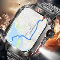 New Military GPS Smart Watch Men Flashlight Compass Waterproof Outdoor Sport Tracker Bluetooth Call Heart Rate Smartwatches Man