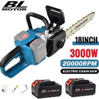 3000W Bürstenlose 18-Zoll-Elektrokettensäge Kabellos Holzbearbeitungs-Elektrowerkzeug Handgeführtes Gartenwerkzeug für Makita-Akku