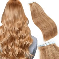 Tape In Real Human Hair Strawberry Blonde Straight Tape In Hair Extensions Human Hair Seamless Skin Weft Tape in Hair Extensions