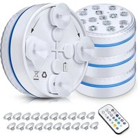 Updated IP68 Submersible Lights RGB Underwater Pool Lights with RF Remote Magnet Suction Cups Night Lamp for Pond Pool Aquarium