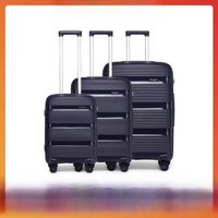 Kono Large Suitcase Hard Shell Travel Trolley 4 Spinner Wheels Lightweight Polypropylene Check in Luggage with TSA Lock (Navy)
