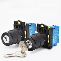 VaneAims 22mm LA36M Key Switch 12v 220v 10A 2 Position 1NO On Off Knob Button 2NO 3 Position Rotary Switch Selector with Keys