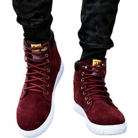 Spring Autumn High Top Men's Shoes Leather Man Casual Shoes Lace-up Wild Platform Sneakers Flat Vulcanized Male Shoes Zapatillas