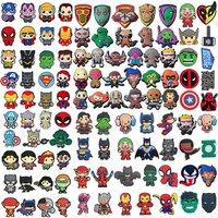 10-50Pcs Random Marvel superhero Cartoon Series PVC shoe Charms Accessories DIY Fit Clogs PVC Shoe Decorations Buckle Kids Gifts