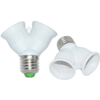 E27 to 2 E27 Light Bulb Socket Lamp Base Adapter 2E27 Lamp Holder Converter Extender Splitter Household Sockets for Light Bulbs