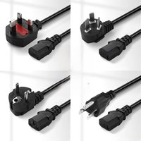 1/1.5M10A 3PIN EU/US/UK/AU Plug IEC C13 Extension AC Power Adapter Cable For Dell Desktop PC Monitor HP Epson Printer TV Charger