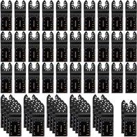 Podofo 52 Pcs Professional Oscillating Tool Blade-Multi Tool Blades Kits Universal Oscillating Saw Blades, Fine Tooth Multitool Blades, Quick Release Saw Blades for Wood/Plastic/Soft Metal Cutting