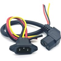 AliExpress LAJQTAO Battery Connector Plug Three Vertical Charging Socket elbow With Wires 10A Cable For 36V 48V Universal E-bike Scooter