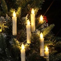 10/20LED Flameless Taper Christmas Candle String Light with Clips Christmas Decorations for Home Party Xmas Tree Ornaments