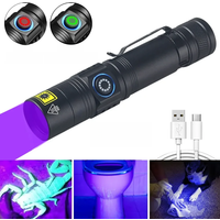 Mini UV Flashlight 365nm 395NM Ultraviolet Blacklight USB Rechargeable Purple Linternas Carpet Pet Urine Detector Catch Scorpion