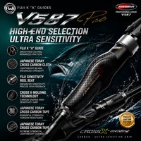 HASIDA V587 Japanese Toray Crossline C Tape Fishing Rod Fuji Guide Ring High Carbon Fast Action Spinning and Casting Bass
