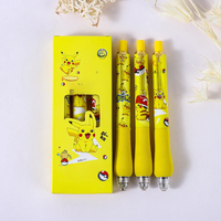 3pcs/box Kawaii Pokemon Press Gel Pen Cute 0.5mm Black Ink Neutral Pens Promotional Gift Cartoon Stationery Office School Supply