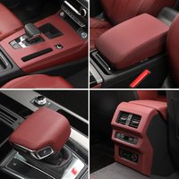 For Audi Q5L 2021-2024 Overlay Leather Central Centrol Gear Panel Frame Gear Shift Knob Cover Armrest Rear Air Vent Frame Set