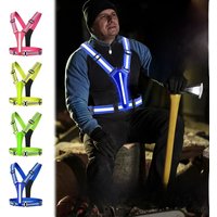 AliExpress JOCESTYLE LED Reflective Running Vest LED Cycling Security Vest Adjustable Elastic Band Night Running Security Vest for Kids Adults Vest