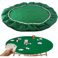 Felt Card Table Game Cover Round Tablecloth Poker Table Cover Game Table Topper Mat Elastic Card Game Table Protector