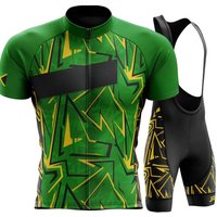 AliExpress NONE Jamaica National Team Cycling Jersey 2024 Set Green Short Sleeve Clothing Mens Road Bike Shirt Suit Bib Shorts MTB Maillot Ropa