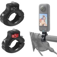 Metal Reinforced Motorcycle Bicycle Handlebar Clip Mount 1/4" Screw Phone Holder for insta 360 X2 X3 X4 Dji Camera Accessories