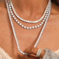 Iced Out Bling Cubic Zirconia 5mm Tennis Chain Necklace Gold Plated Silver Color 5A CZ Choker Fashion Hip Hop Men Women Jewelry
