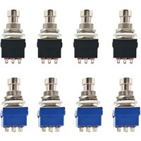 10PCS Guitar Effect Pedal 3PDT Footswitch 9 Pin Latching Stomp Push Button Foot Switch True Bypass Solder Lugs