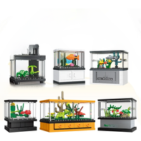 Fish Tank Building Blocks Set Pet Creative Diy Educational Building Blocks Toy Home Furniture City Building Bricks Children Toys
