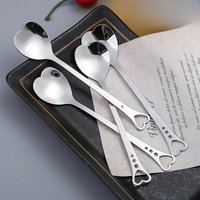 Coffee Spoons Creative Valentines Day Coffeeware Heart-Shaped Silver Kitchen Accessories Dinnerware Portable Stainless Steel