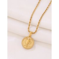 1pcs Stainless Steel Virgin Mary Madonna Goddess Charms Religious Pendant Necklace For Women Chain Necklaces Jewelry