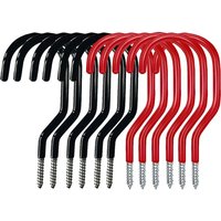 AliExpress NONE 3-12Pcs Heavy Duty Bike Hook Black And Red Multi Purpose Metal Screw Hooks For Ladders Hoses Ropes Garden Tools Farmhouse