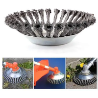 150mm Steel Wire Wheel Garden Weed Brush Lawn Mower Grass Eater Trimmer Brush Cutter Tools Garden Grass Trimmer Head Weed Brush