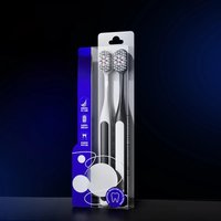 2PCS Adult Toothbrush for Men Remove Tooth Stains Cigarette Stains Spiral Bristle Wide Head Medium Soft Bristle Toothbrush Set