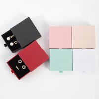 24pcs/lot Bulk Jewelry Box Custom logo 9x9x2.5cm DIY Pink Travel Earring Rings Bracelet Necklace Organizer Box Wedding Favor