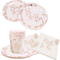 rose gold bride to be paper plates cup napkins bridal shower wedding party decoration Bachelorette Party Disposabble tableware