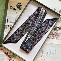 Korean Version of Tarot New Retro Plant Flower Women Decorative Streamer Tied Bag Ribbon Small Scarf Wholesale Scarf for Women