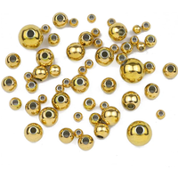 20-50pcs Stainless steel Round Beads Plated Gold Silver Color 3 4 6 8mm Loose Beads for Jewelry Bracelet Making DIY Materials
