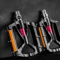 AliExpress ROCKBROS Bicycle Pedals Alloy Bearings Cycling Pedals Platform Bike Flat Pedal Pedals Reflective Anti-slip MTB Bike Accessories