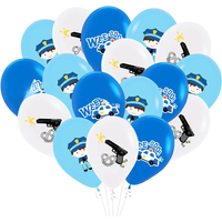 Cartoon Police Latex Balloon Car Police Gun Children Boys Police Themed Birthday Party Decorations Supplies Kids Favor Gifts