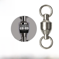 DNDYUJU 100pcs Heavy Duty Ball Bearing Fishing Connector Rolling Swivel Stainless Steel Solid Ring Fishing Accessories