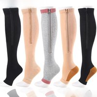 AliExpress NONE 1 Pair Zipper Compression Socks Fat Burning Cycling Socks Running Men's Slim Sleeping Beauty Legs Varicose Vein Prevention Socks
