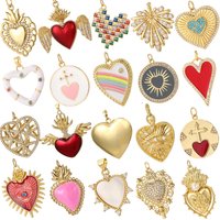 Cute Heart Charms for Jewelry Making Supplies Gold Color Charm Diy Woman Earrings Necklace Braclet Christmas Pendant Dijes