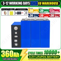 Nowa bateria Lifepo4 3.2V 360Ah, ponad 10 000 cykli ładowania, bezpieczna, ładowalna, z 3 akcesoriami w prezencie, klasa A, do samodzielnego montażu 12V 24V 48V, do kamperów, pojazdów elektrycznych,