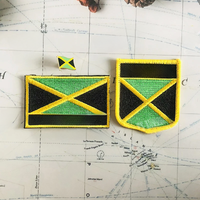 JAMAICA National Flag Embroidery Patches Badge Shield And Square Shape Pin One Set On The Cloth Armband Backpack Decoration