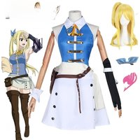 Fairy Tail 100 Years Quest Anime Lucy Heartfilia Cosplay Costume Wig Skirt Uniform Stickers Hairpin Halloween Women Party