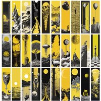 30PCS Imagination Of Three Dimensional Sunlight Yellow Bookmarks Reading Living DIY Laptop Luggage Skateboard Gifts Bookmark