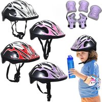 AliExpress NONE 7Pcs Kids Helmet Knee Elbow Pad Sets Kid Wrist Pad Bicycle Cycling Safety Helmet Set Protective Gear Set Sport Protective Supply