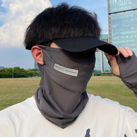 AliExpress Velishy Summer Ice Silk Sunscreen Mask For Men Women Outdoor Cycling Face Cover Solid Color Neck Wrap UV Protection Ear Bandana Scarf
