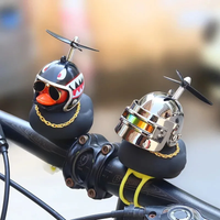 AliExpress NONE Little Black Duck with Helmet Propeller Bicycle Bell Bike Motorcycle Scooter MTB Universal Black Duck Bike Decoration