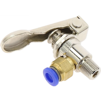 Air Pneumatic Mechanical Valve TAC-3P Exhaust valve 2 Position 3 Way M5 Female 1/8 Male Thread Lever Button Switch w Fiittings