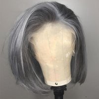Silver Bob Wigs Straight Human Hair 13x4 HD Transparent Lace Frontal Wigs 100% Unprocessed Virgin Human Hair Bob Wig Pre Plucked