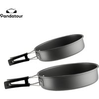 Pandatour Camping Outdoor Aluminum 1/2PCS Cookware Equipment Supplies Desktop Cookware Picnic Folding Tourism Cooker